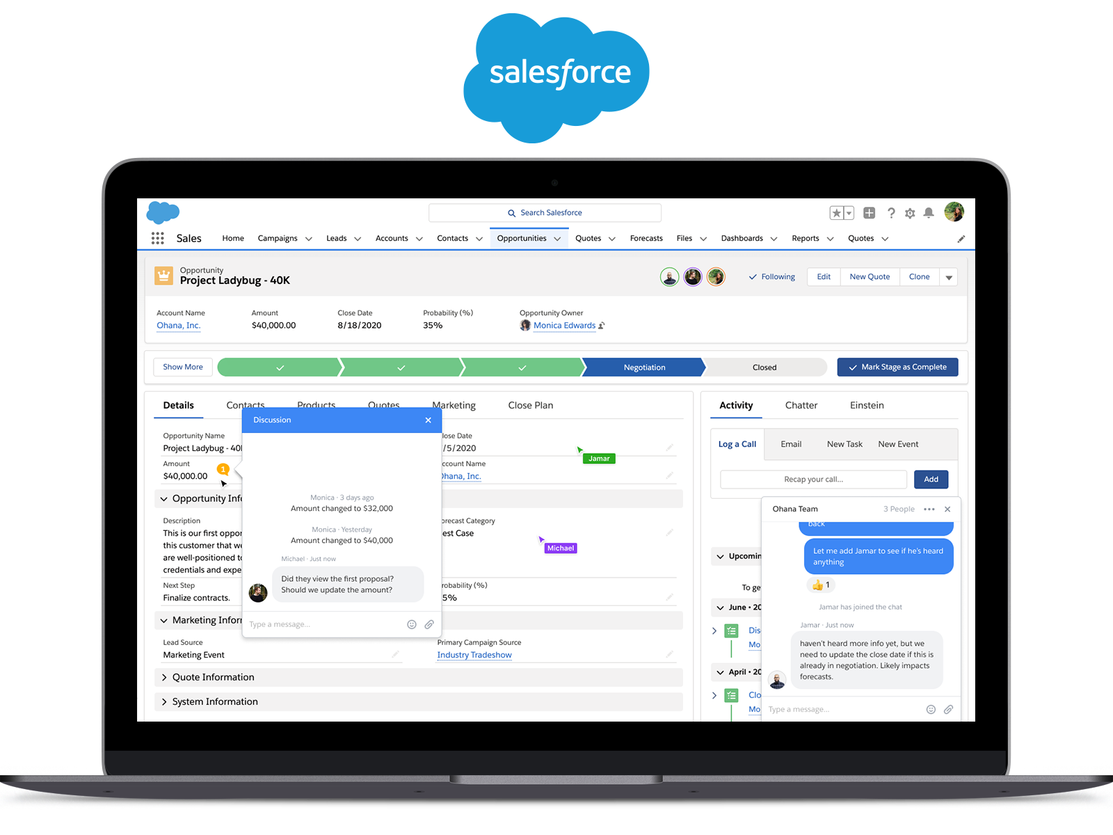 Salesforce telephony